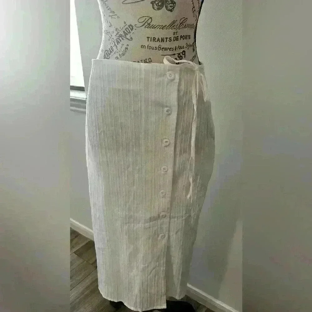 Evidnt Los Angeles Skirt White Midi Skirt Size SMALL